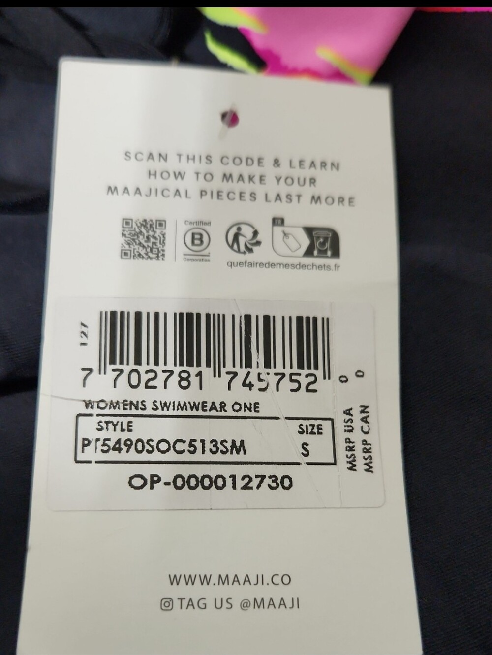 NWT Maaji Ann Side Cutout One Piece Swimsuit. Size S - Picture 7 of 9